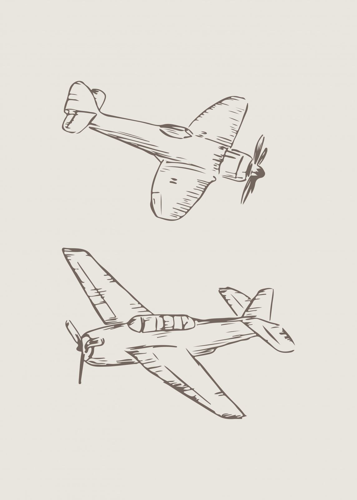 Poster - Flygplan Skiss
