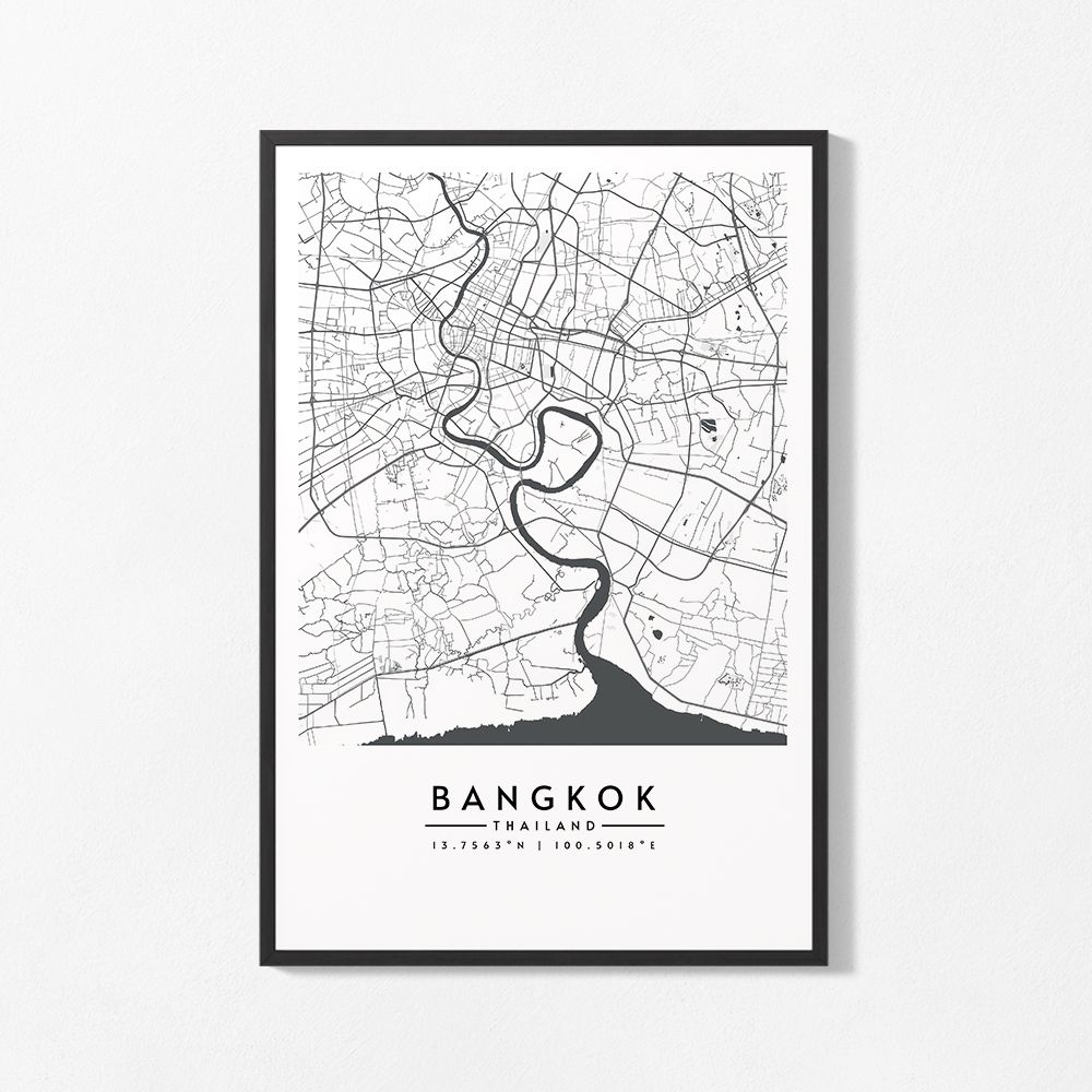 Poster - Karta över Bangkok