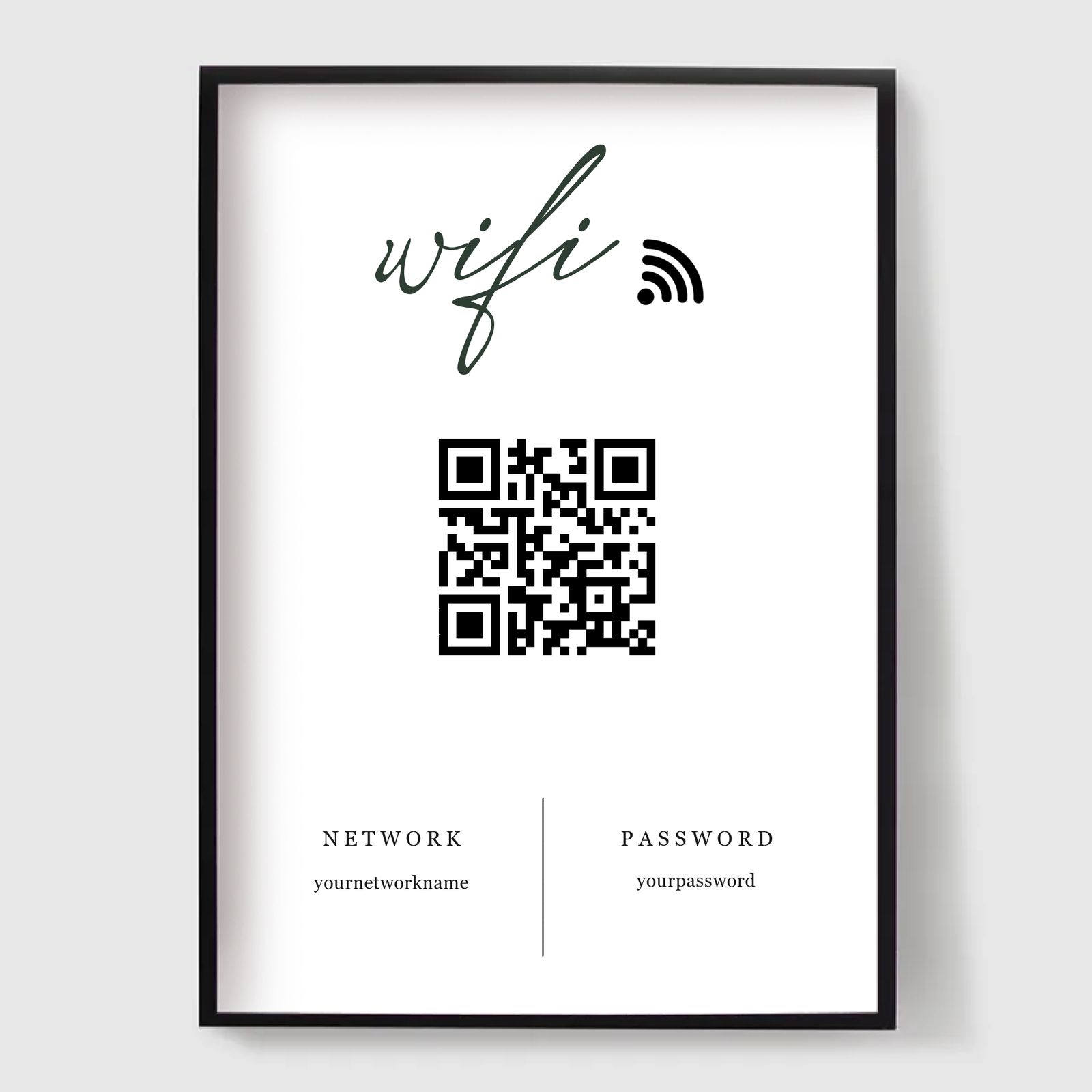 Personlig Poster - Wifi-skylt QR-kod