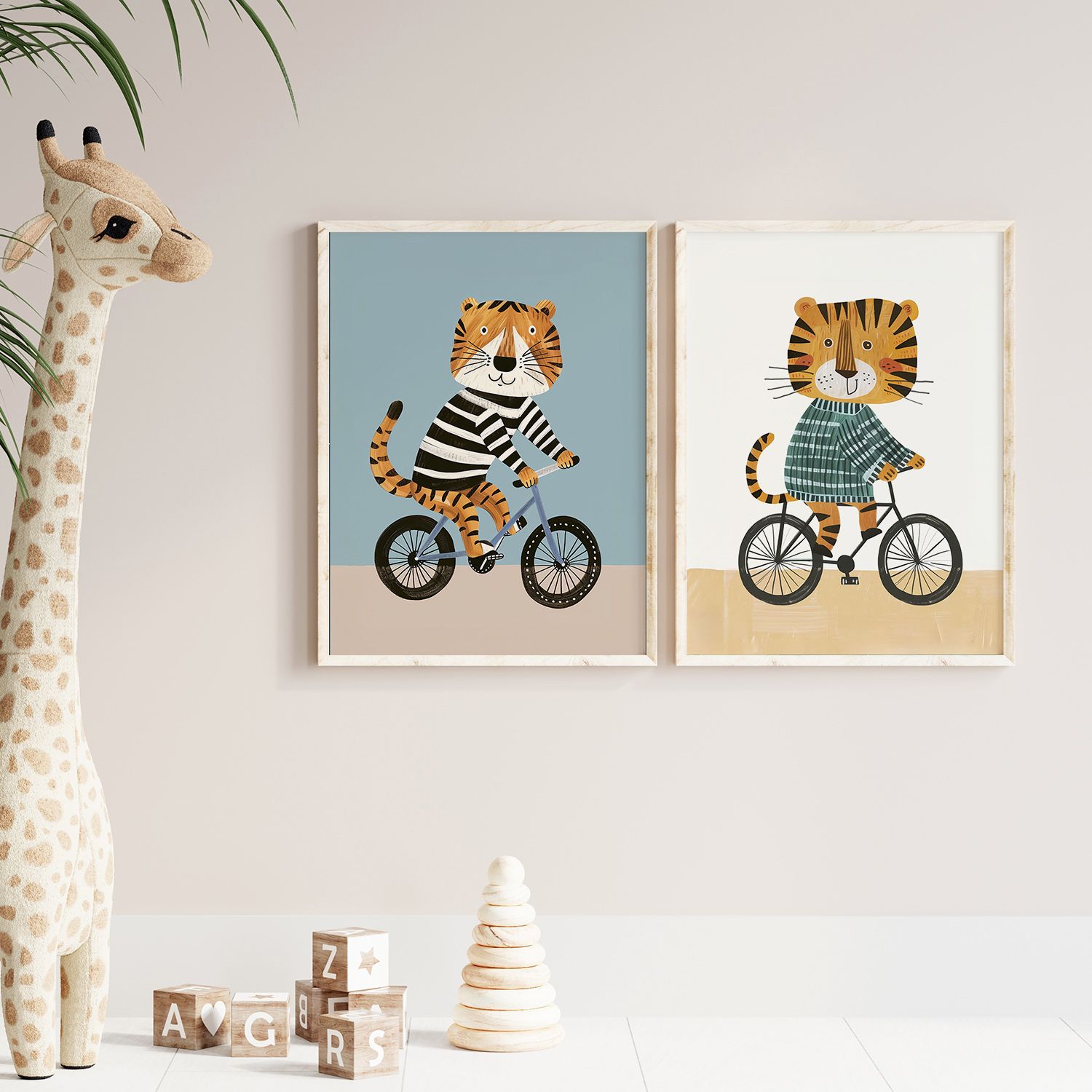 Affisch - Cyklande Tiger Duo / Set om 2