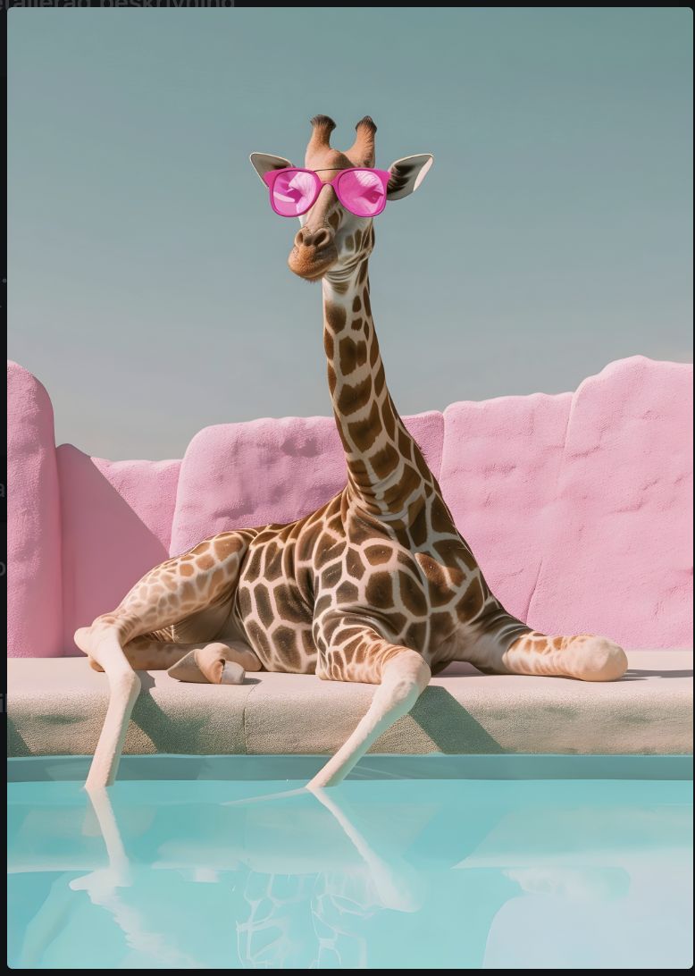 Poster - Giraff med Solglasögon