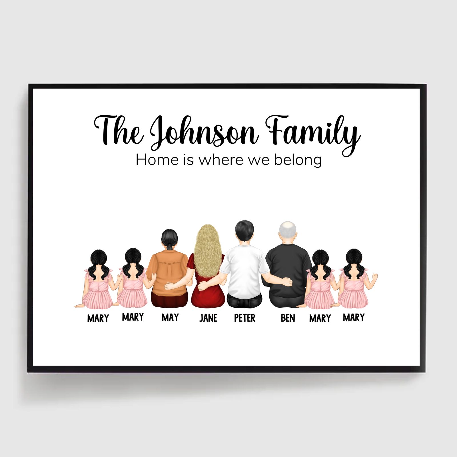 Personligt affisch - Familjeteckning