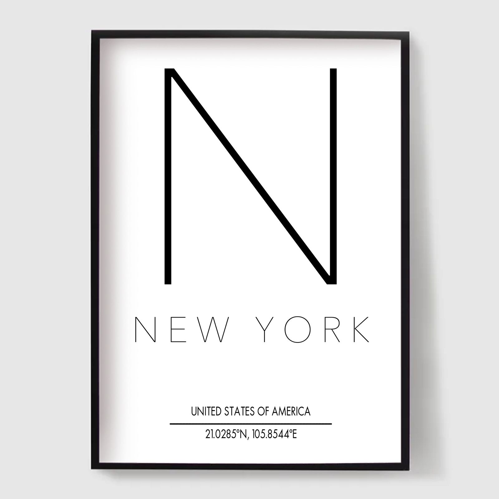 Personlig Poster - Stad och Initialbokstav