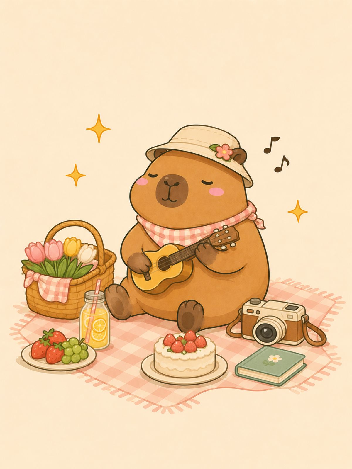 Affisch – Kapybara med Gitarr Picknick