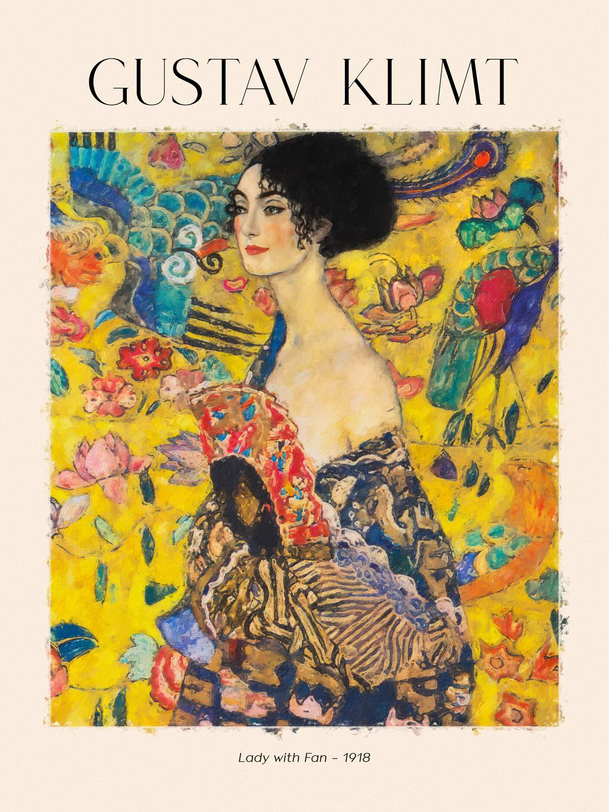 Poster - Gustav Klimt Lady med solfjäder