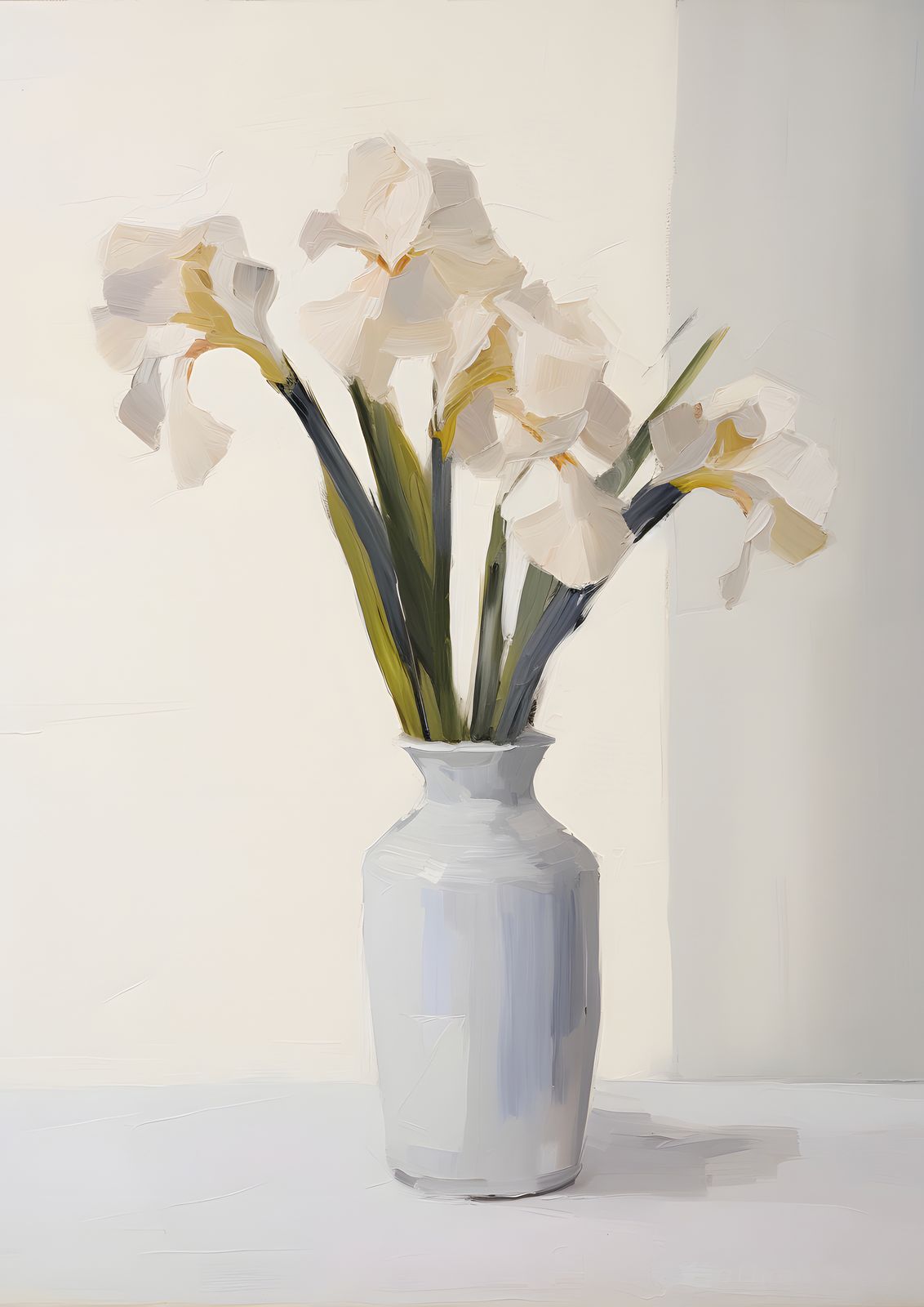 Poster - Irises i vit vas