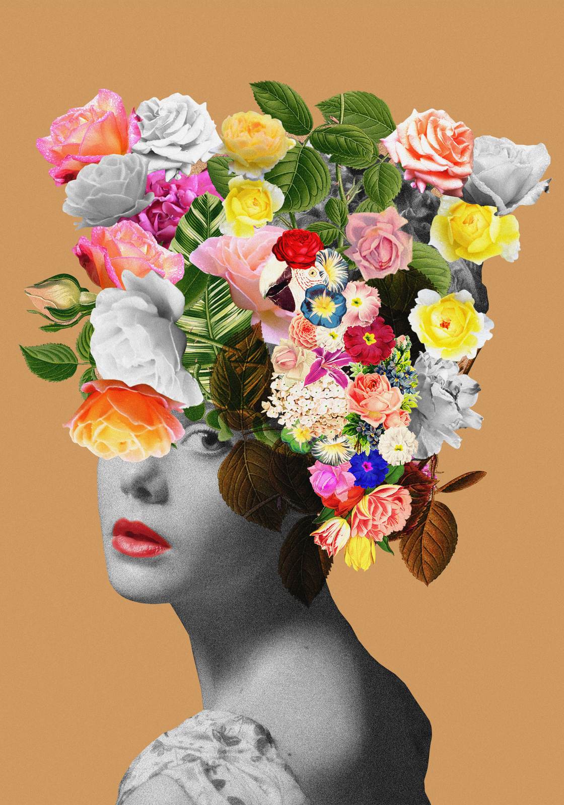 Poster - Blommigt Huvudstycke Design