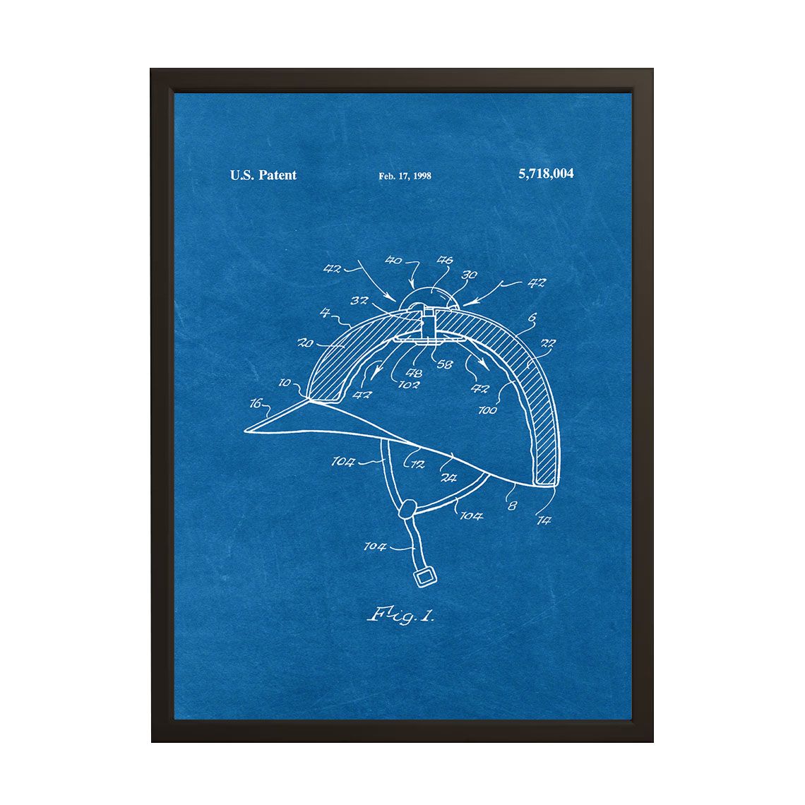 Patent Drawing Poster - Hjälmdesign