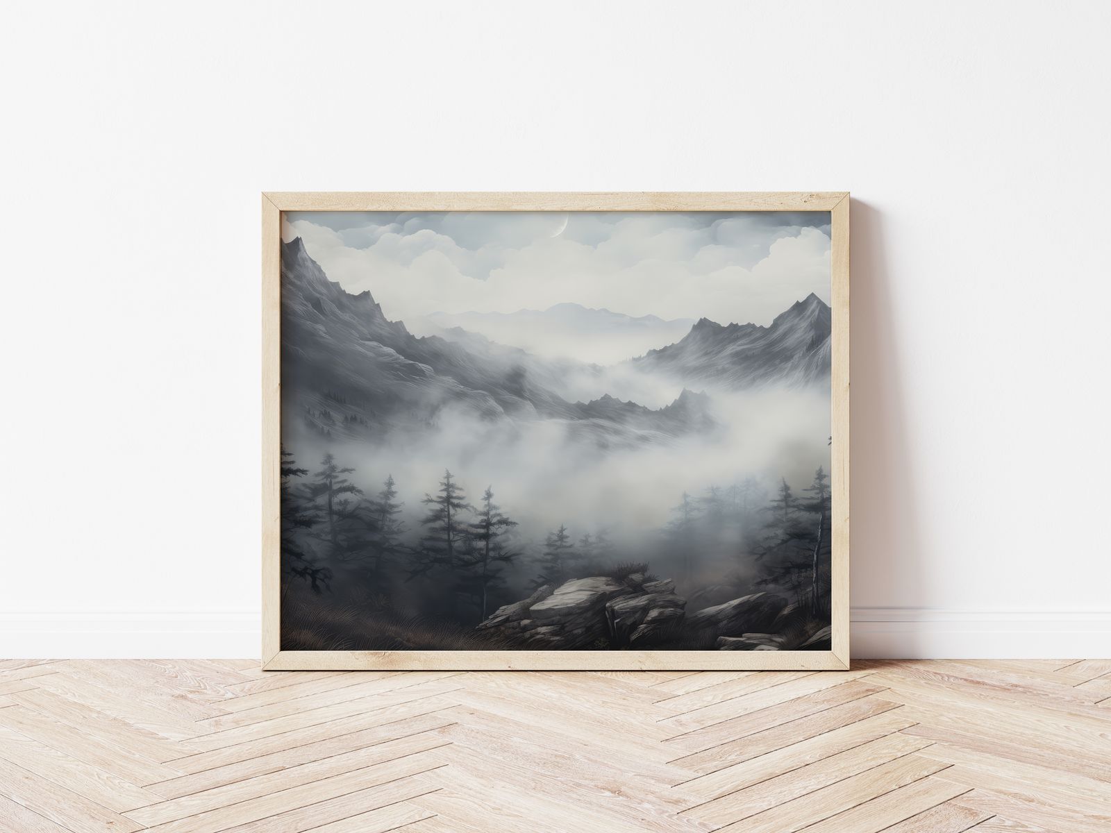 Poster - Dimhöljt Berglandskap