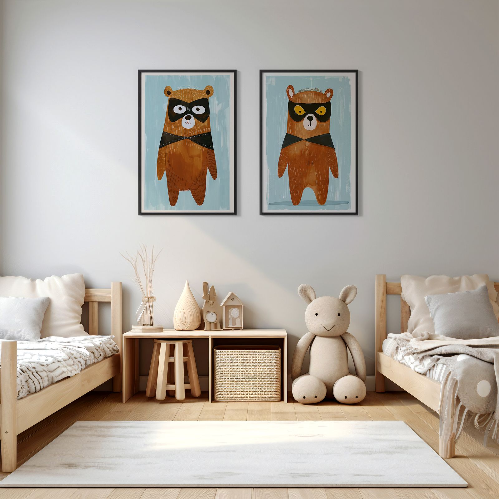 Poster - Björn med Mask / Set om 2
