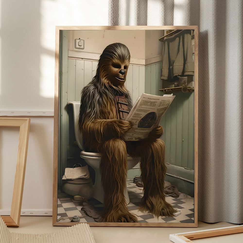 Chewbacca Läser Tidning Poster
