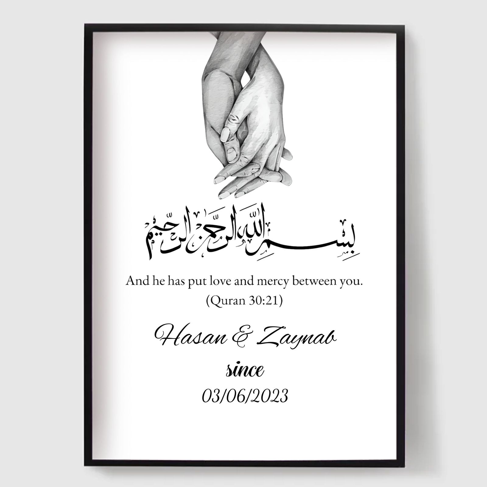 Personlig Poster - Islamisk Hands Bröllopsposter