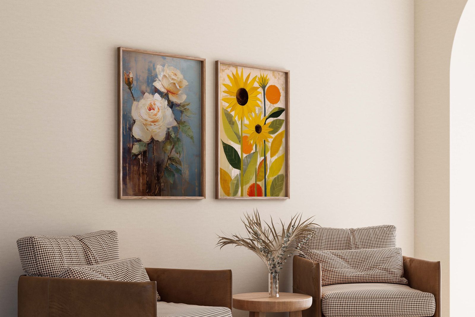 Poster - Solrosor och Rosor / Set med 2