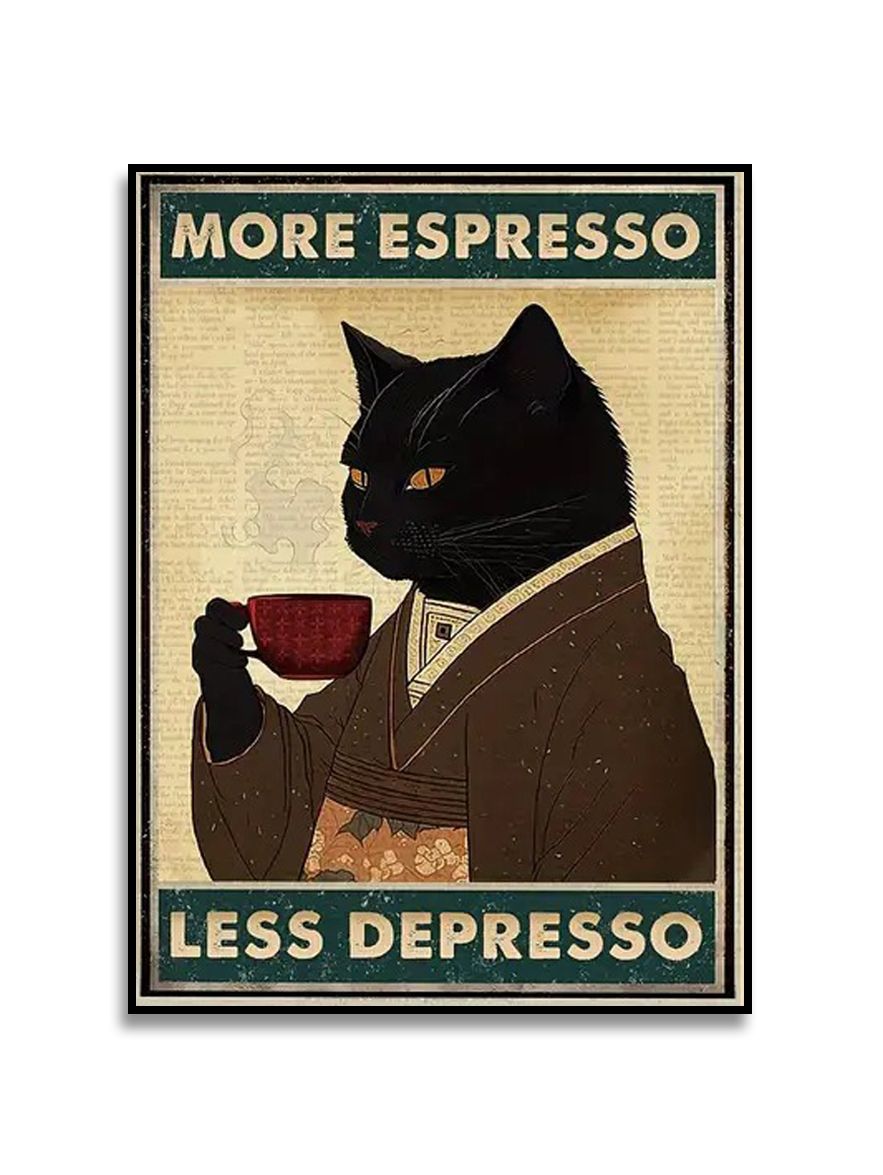 Poster - Katt med Espresso