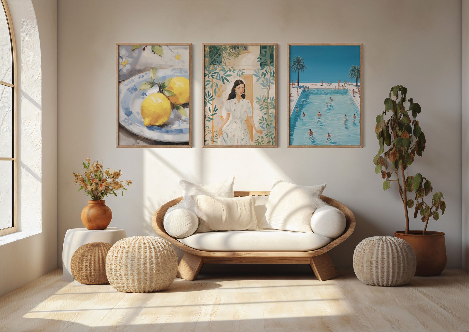 Poster - Fridfull Pool och Citroner / Set med 3