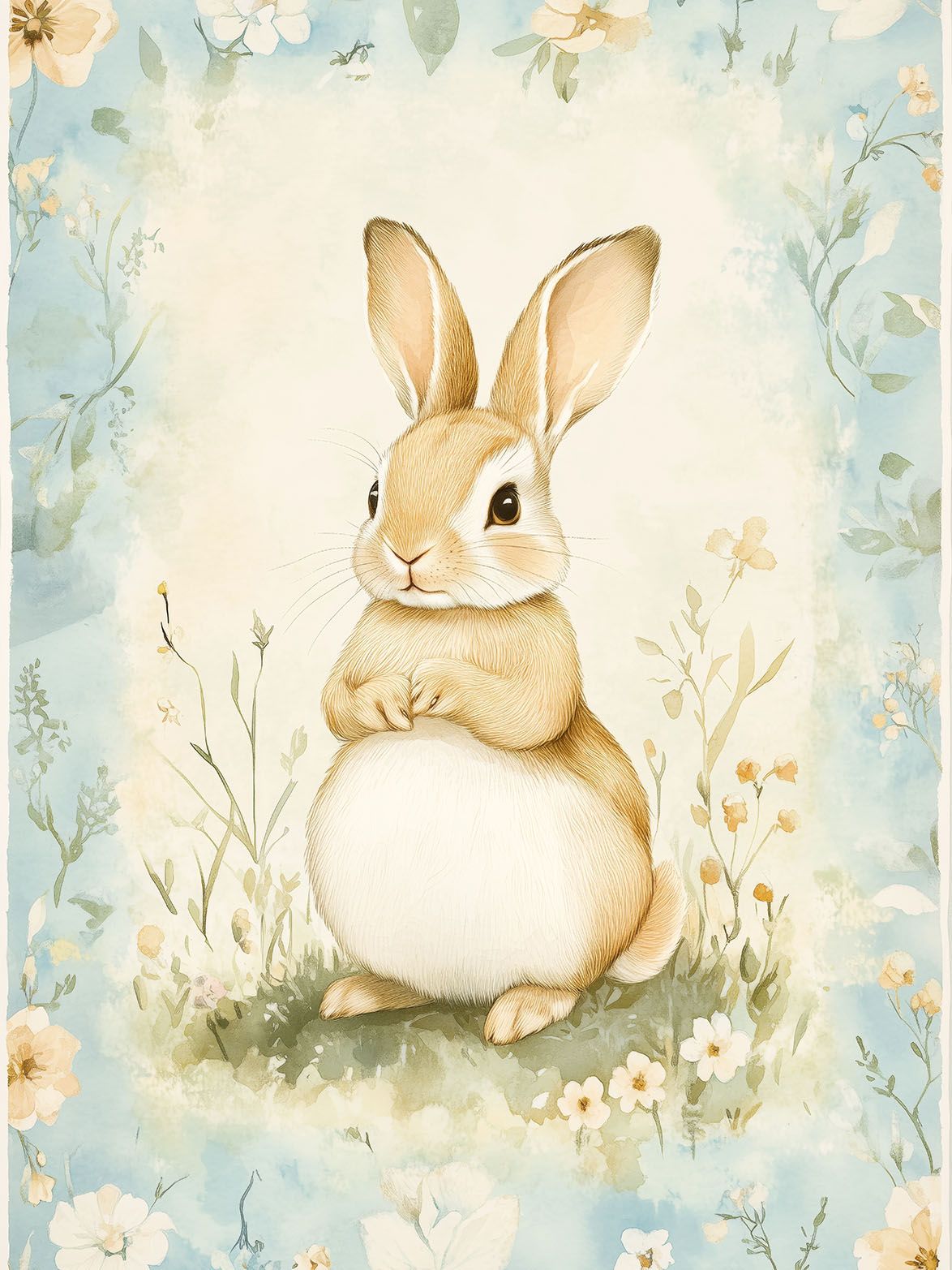 Poster - Gullig Kaninillustration