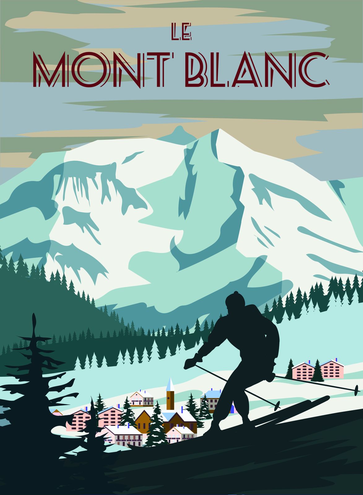 Le Mont Blanc Skidposter