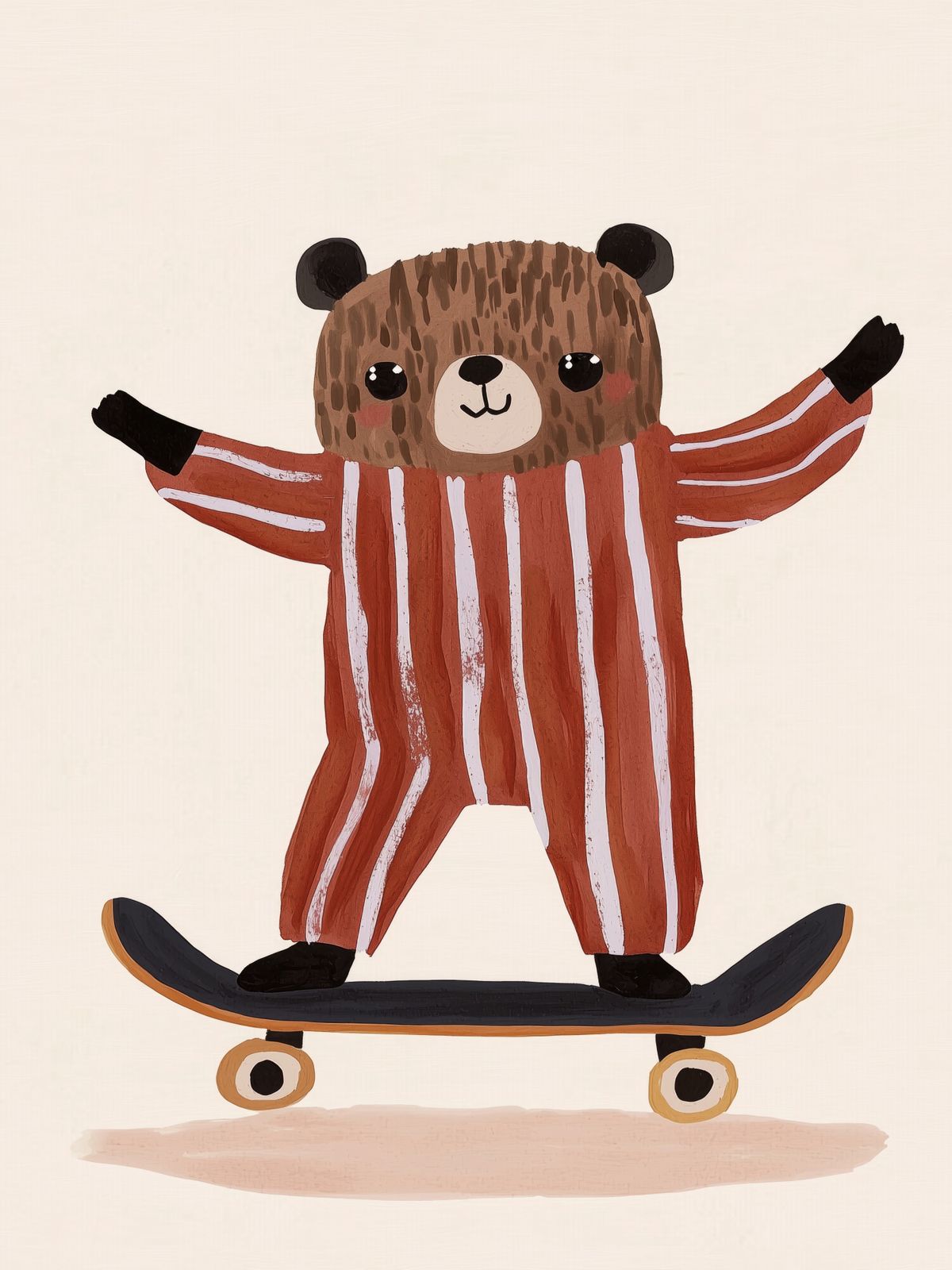 Affisch - Björn på skateboard