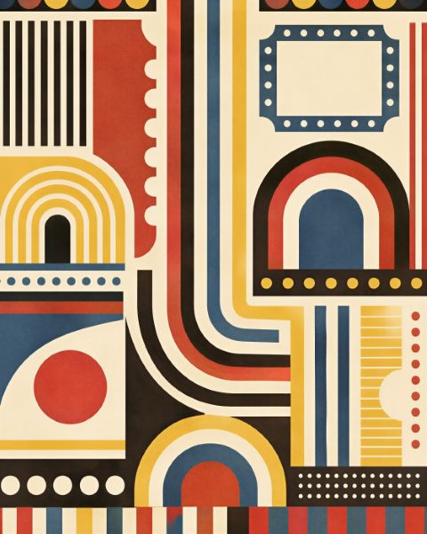 Poster - Retro Geometrisk Konst