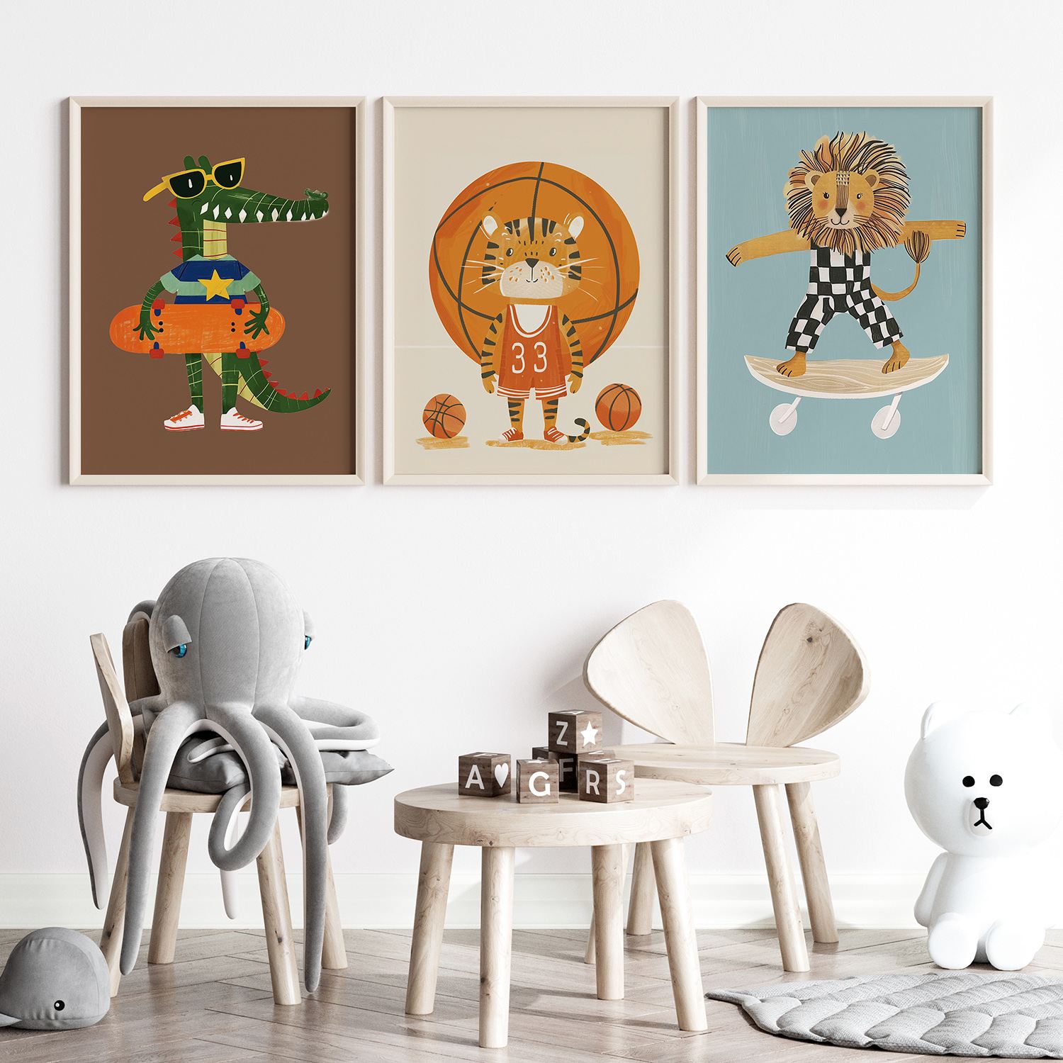 Poster - Roliga Djur Set om 3