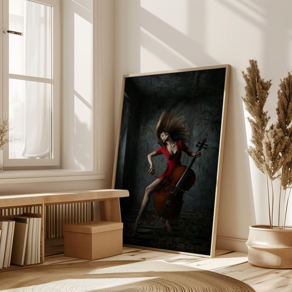 Poster - Cello Dansare i Rött