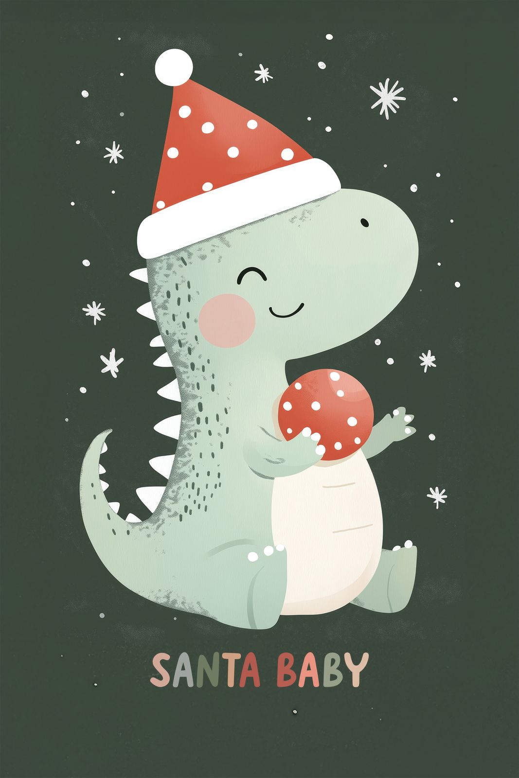 Poster - Santa Baby Dinosaur