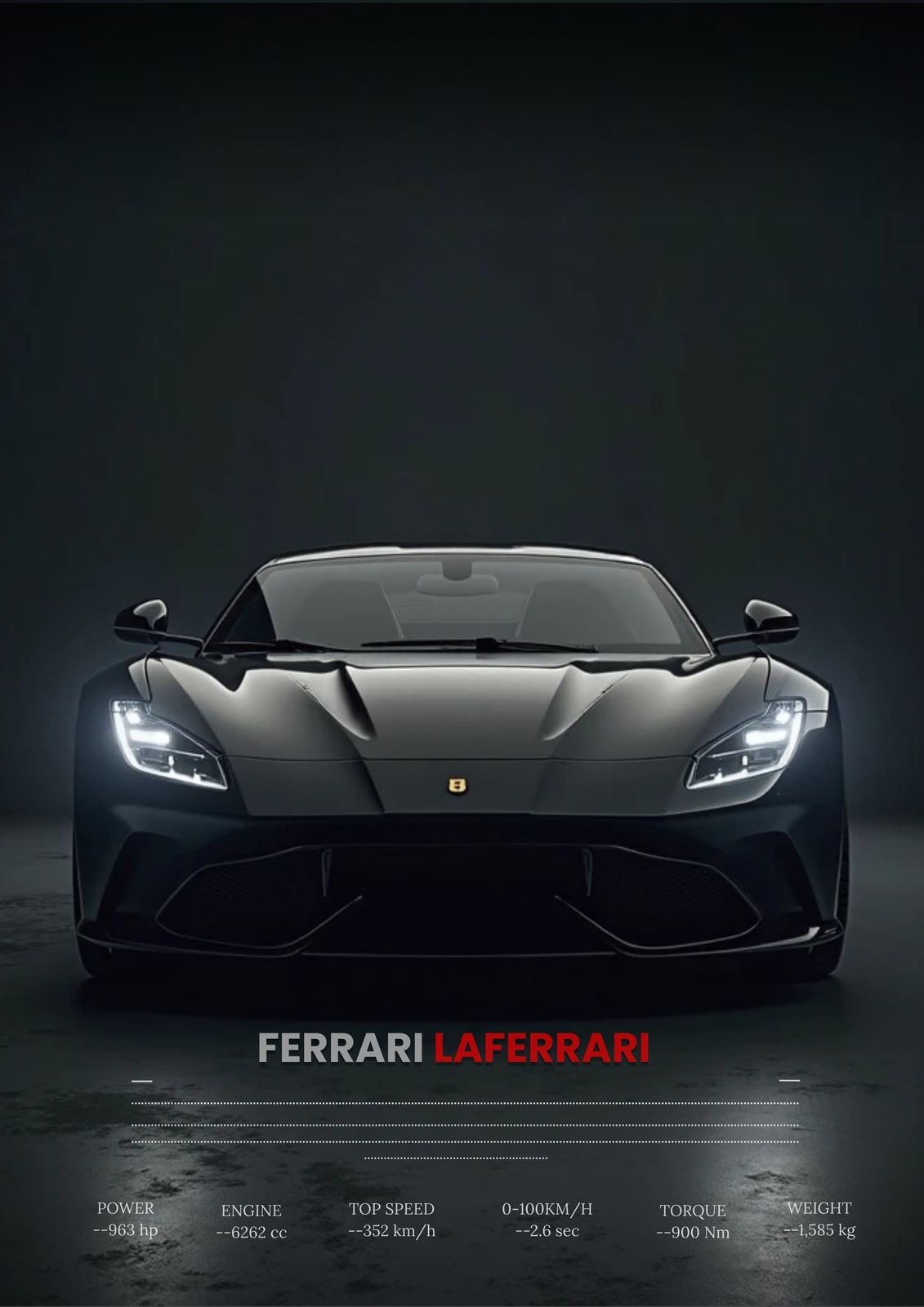 Poster - Ferrari, Bugatti, Mercedes / Set med 3