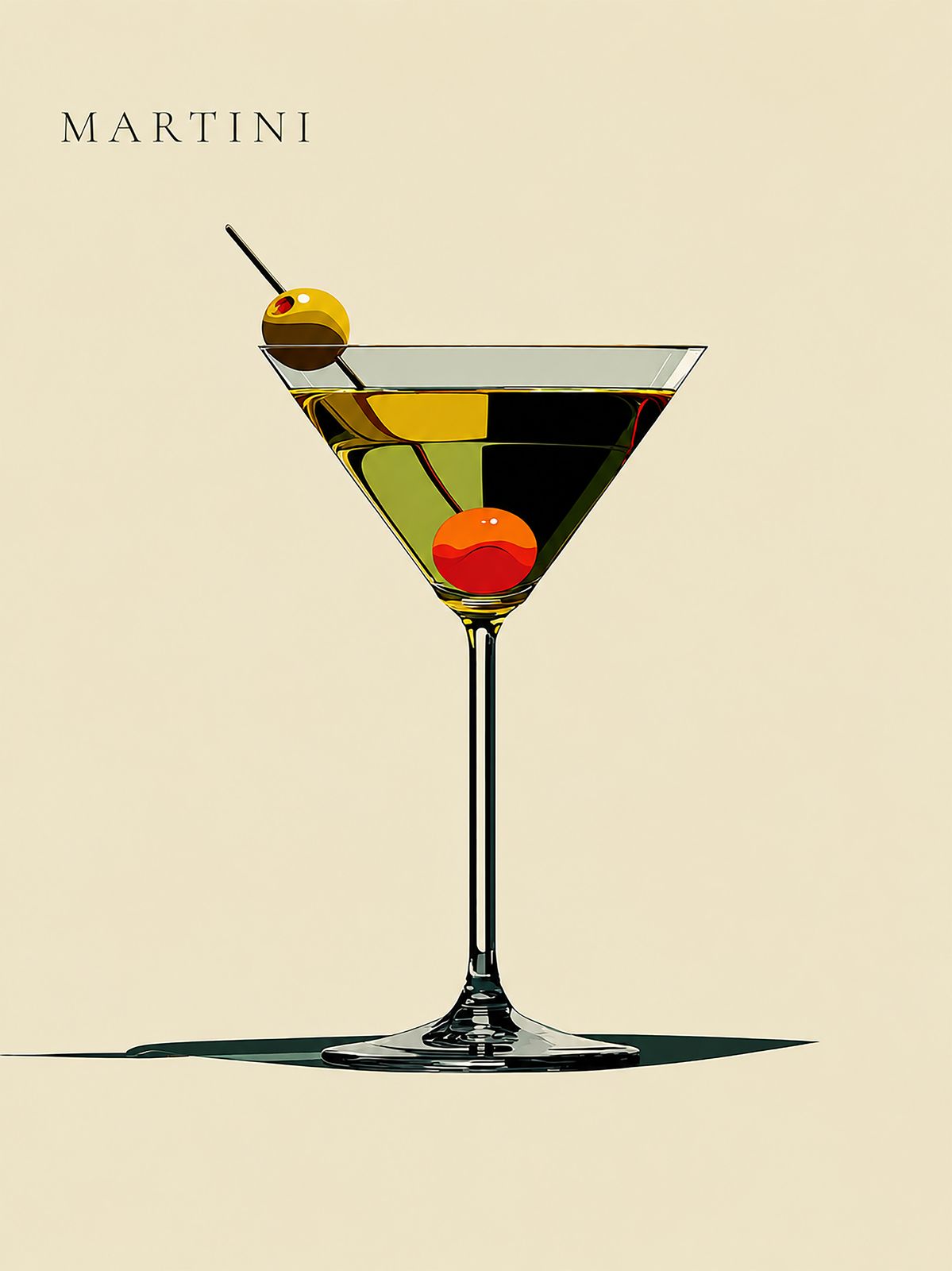 Poster - Martini Glas Illustration