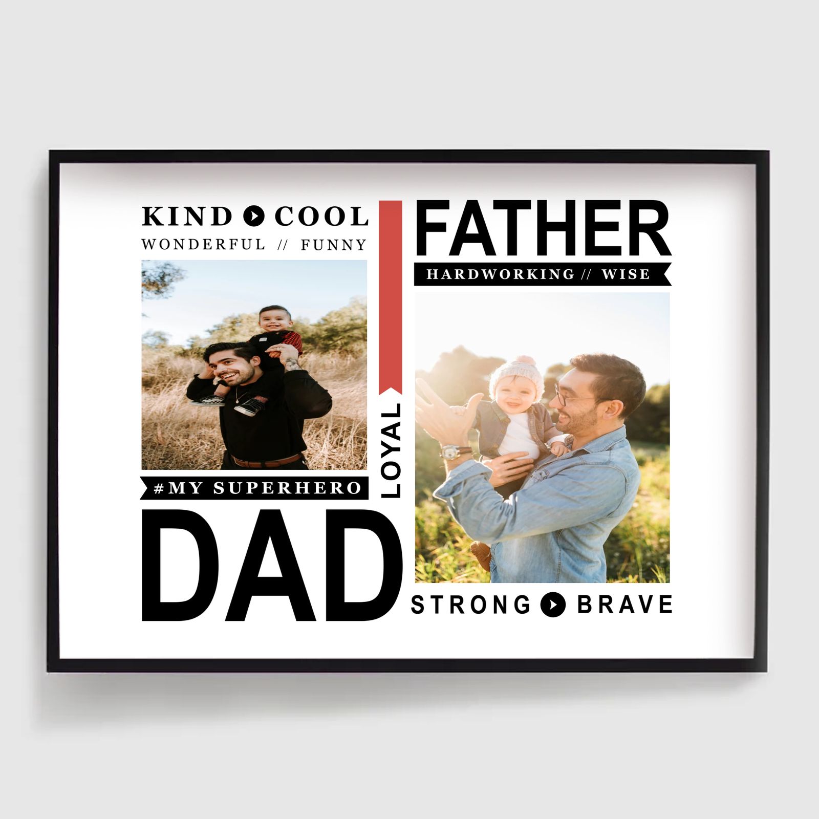 Personlig Poster - Fars Dag Meddelandetavla - Fotouppladdning