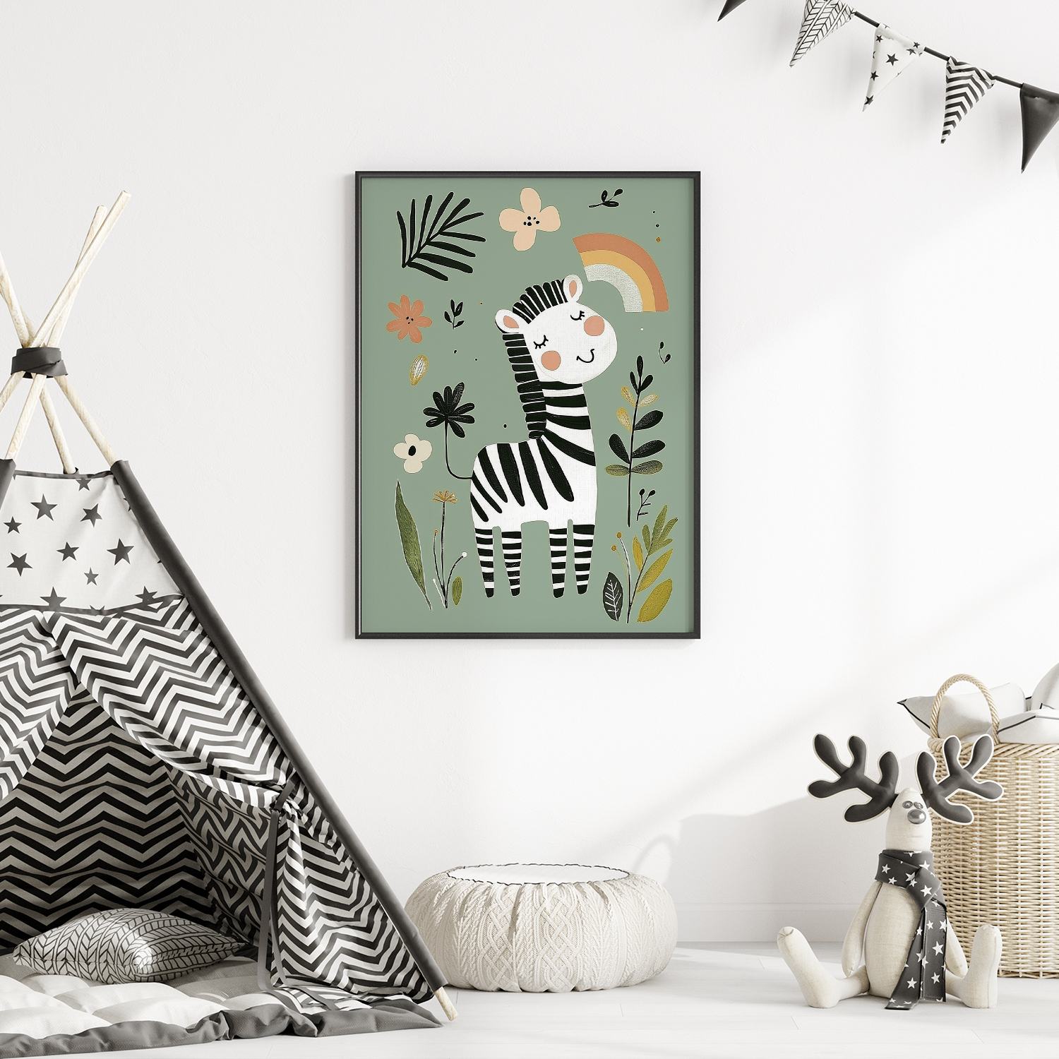 Poster - Söt Zebra Djungel