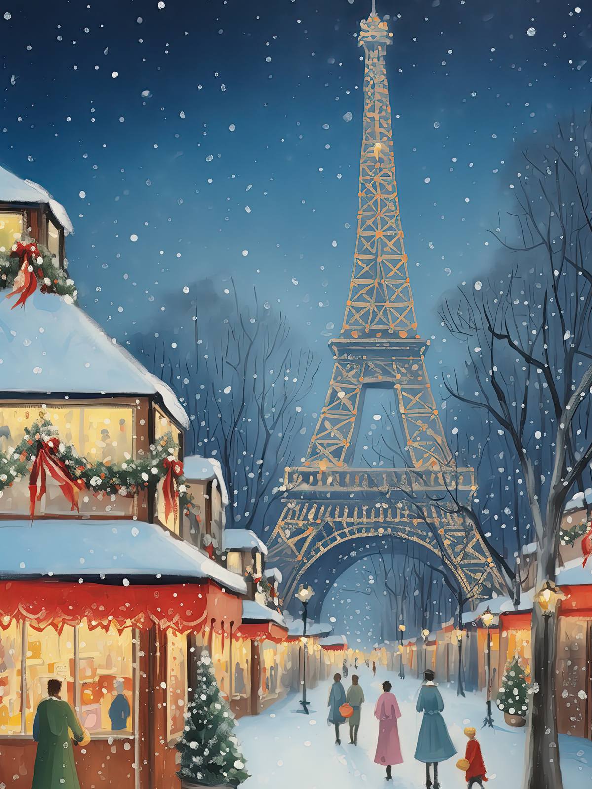 Poster - Eiffel Vinterlandskap