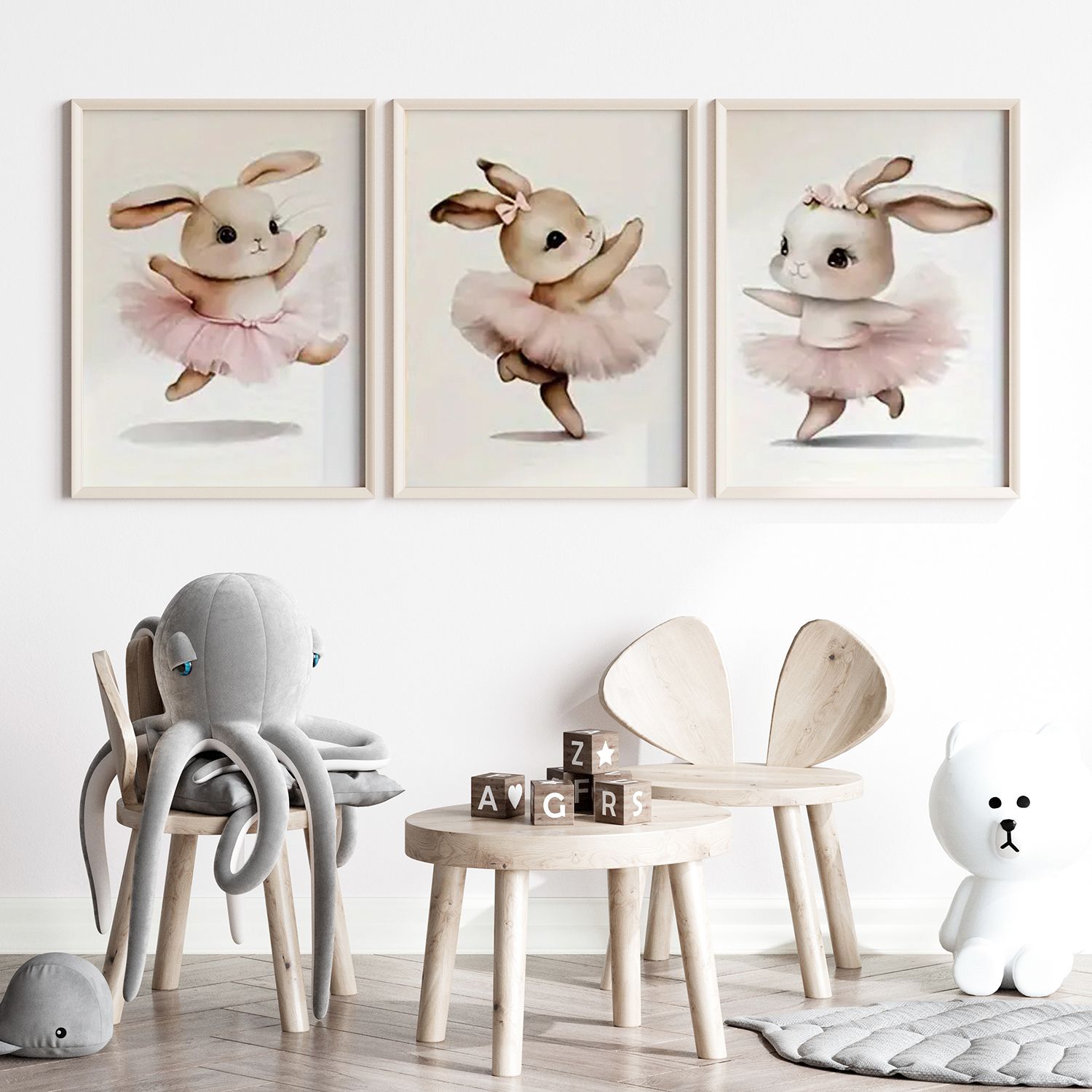 Poster - Dansande kanintrio / Set om 3