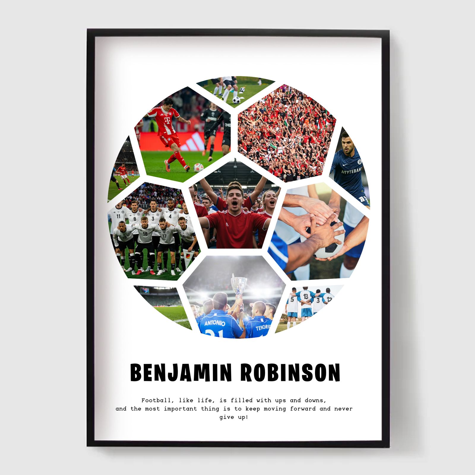 Personlig Poster - Anpassad Fotbollskollage - 11 Foton