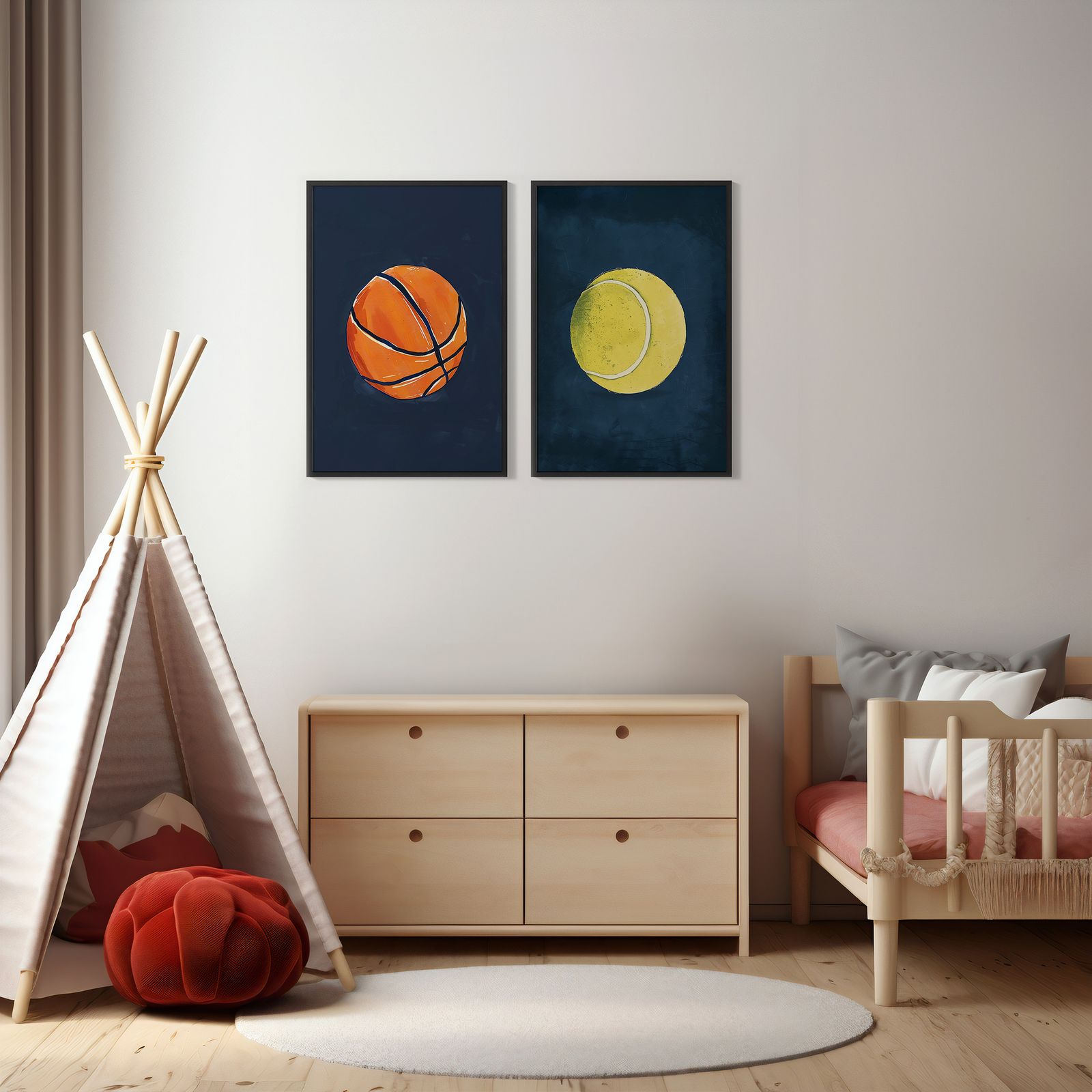 Poster - Tennis och Basket / Set av 2