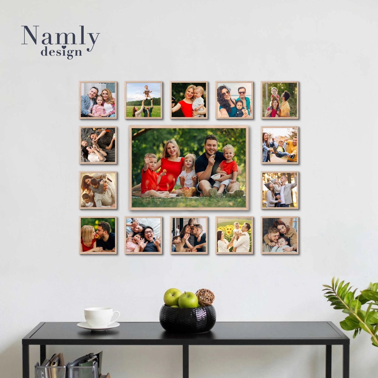 Galleri-vägg – Ladda upp foto – 15 personliga posters med ramar