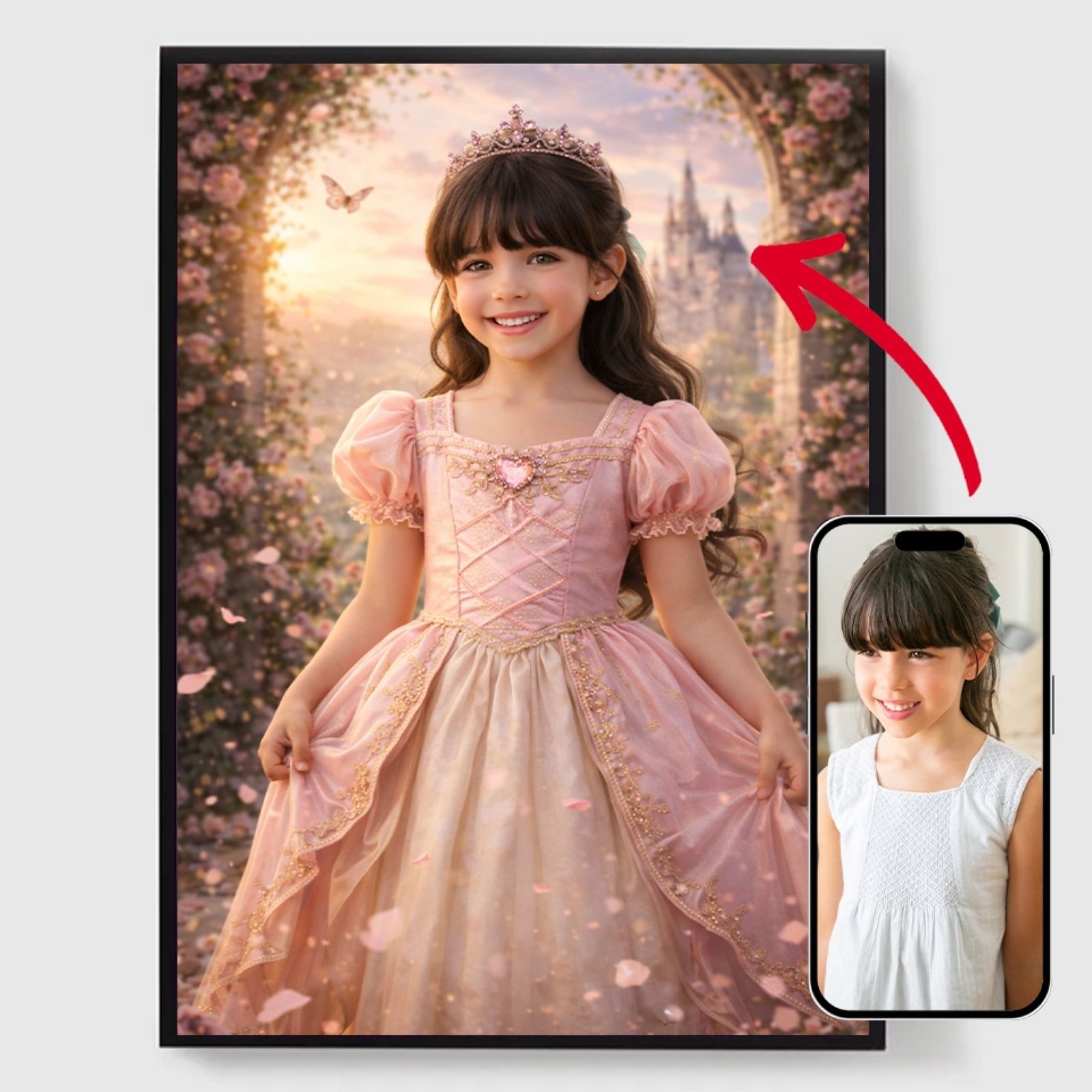 Personlig Poster - Slott vid soluppgång Prinsessa/Prins - AI Poster