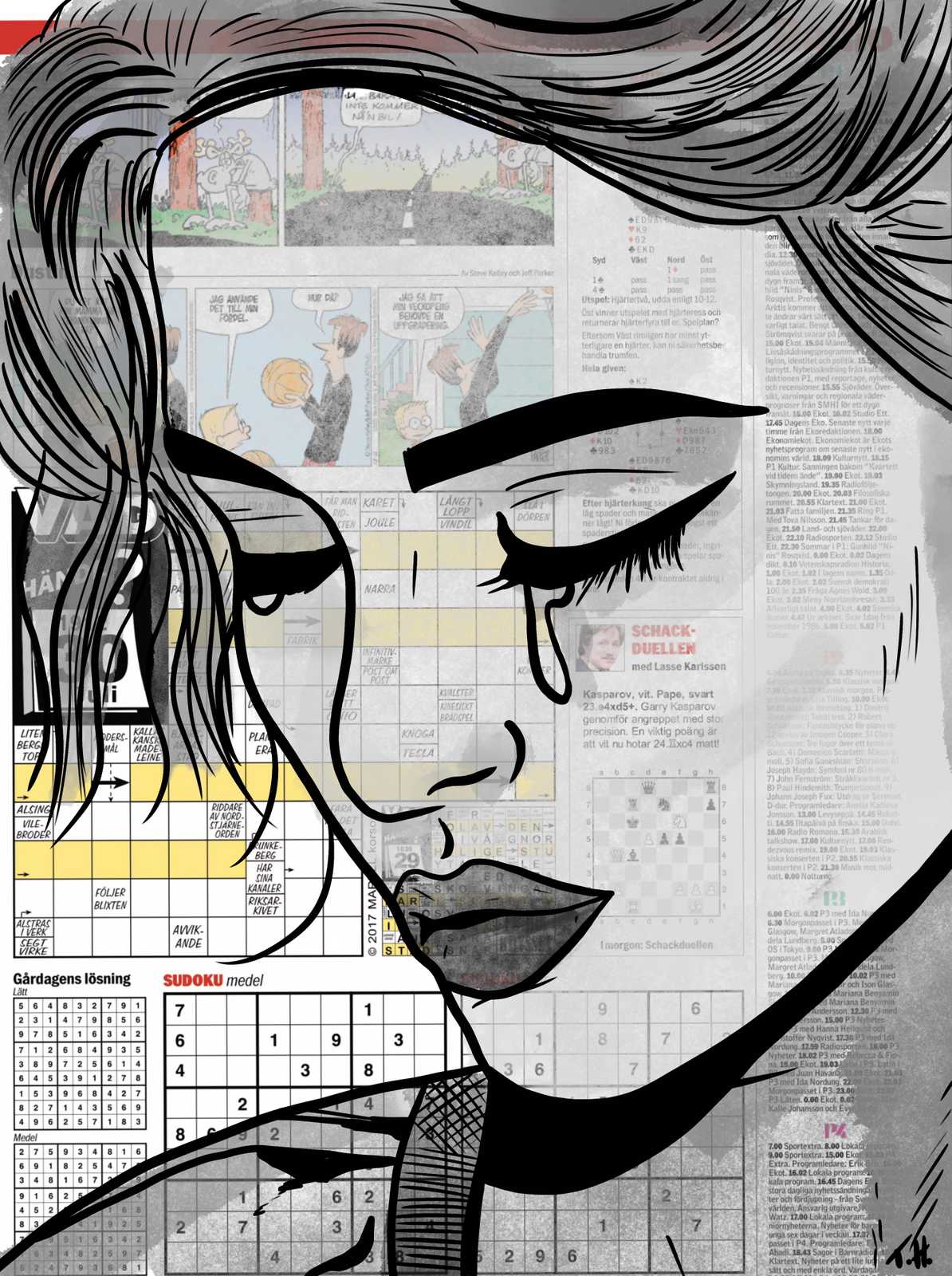 Poster - Ledsen Flicka Konstverk