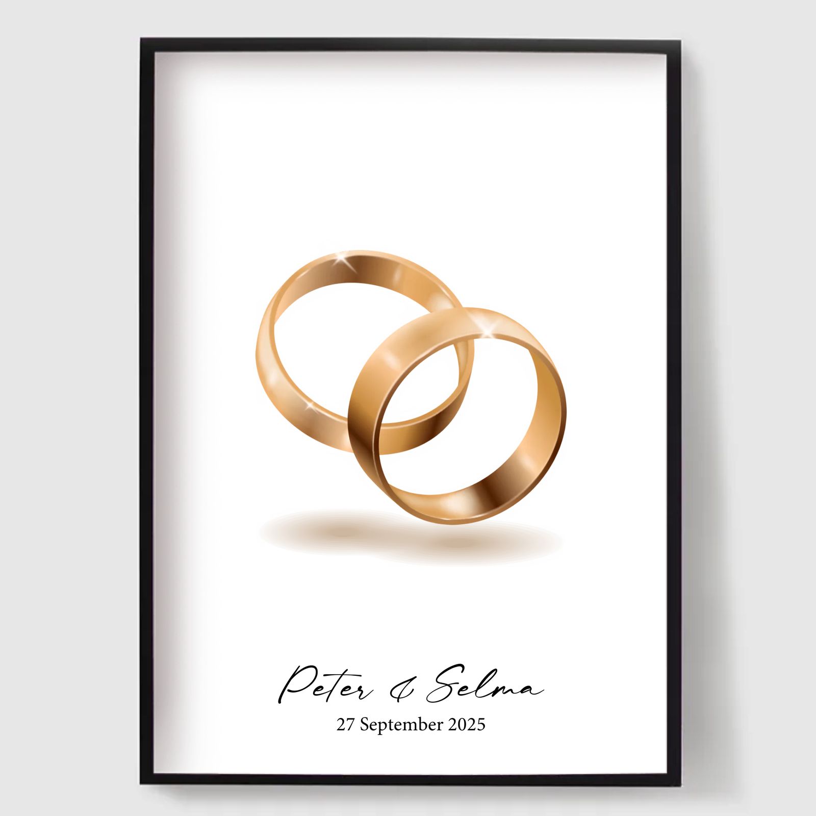 Personlig Poster - Anpassad Guld Vigselring