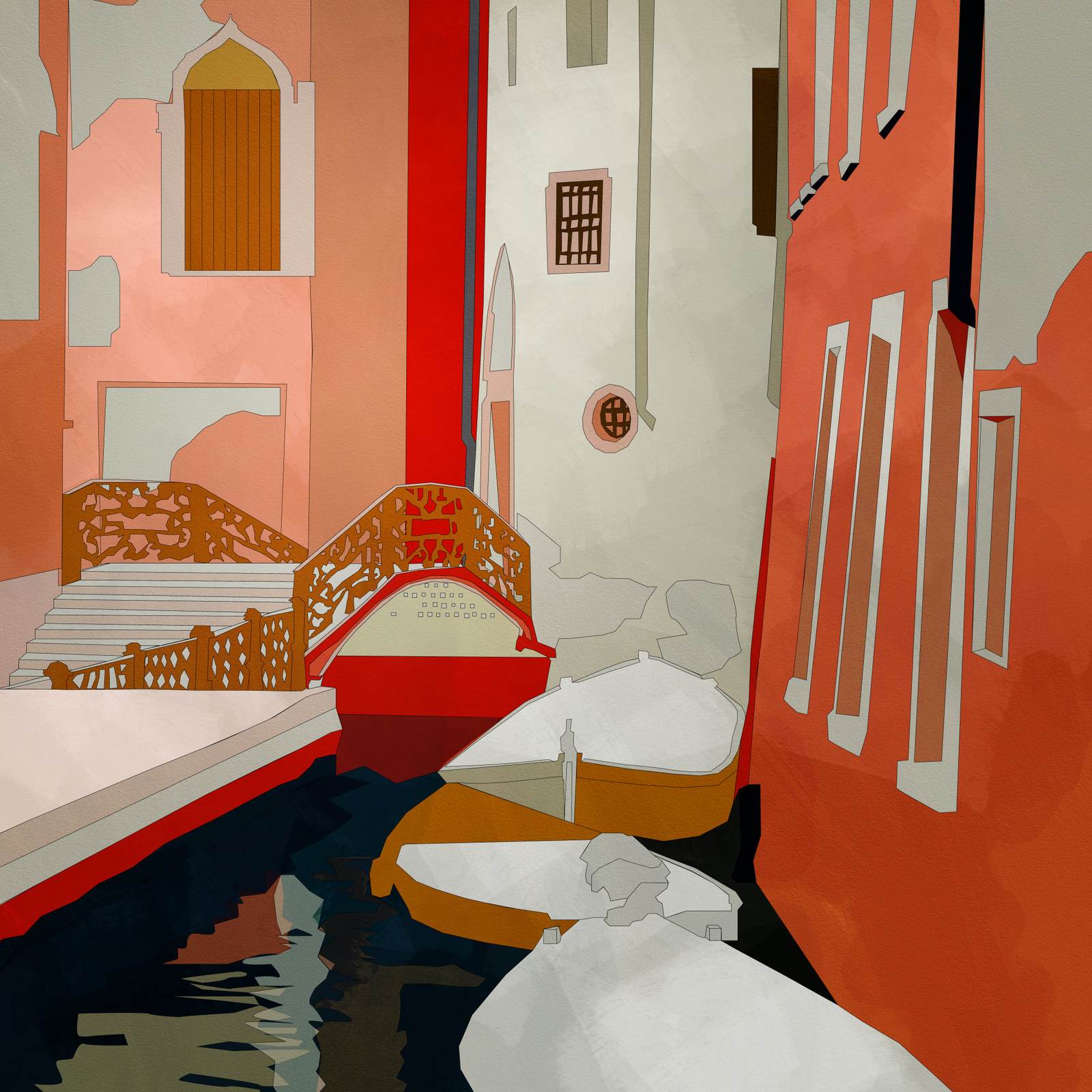 Poster - Venetiansk Kanal Konstverk