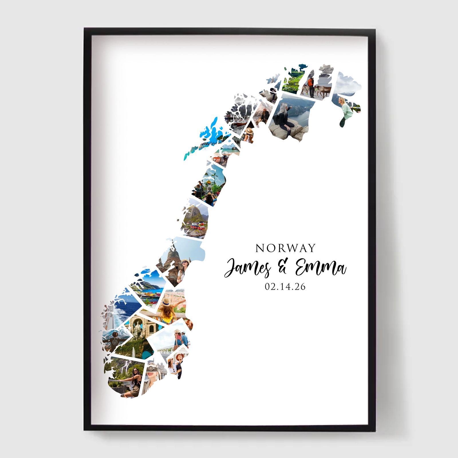 Personlig Poster - Semesterdestination Fotokollage - Norge