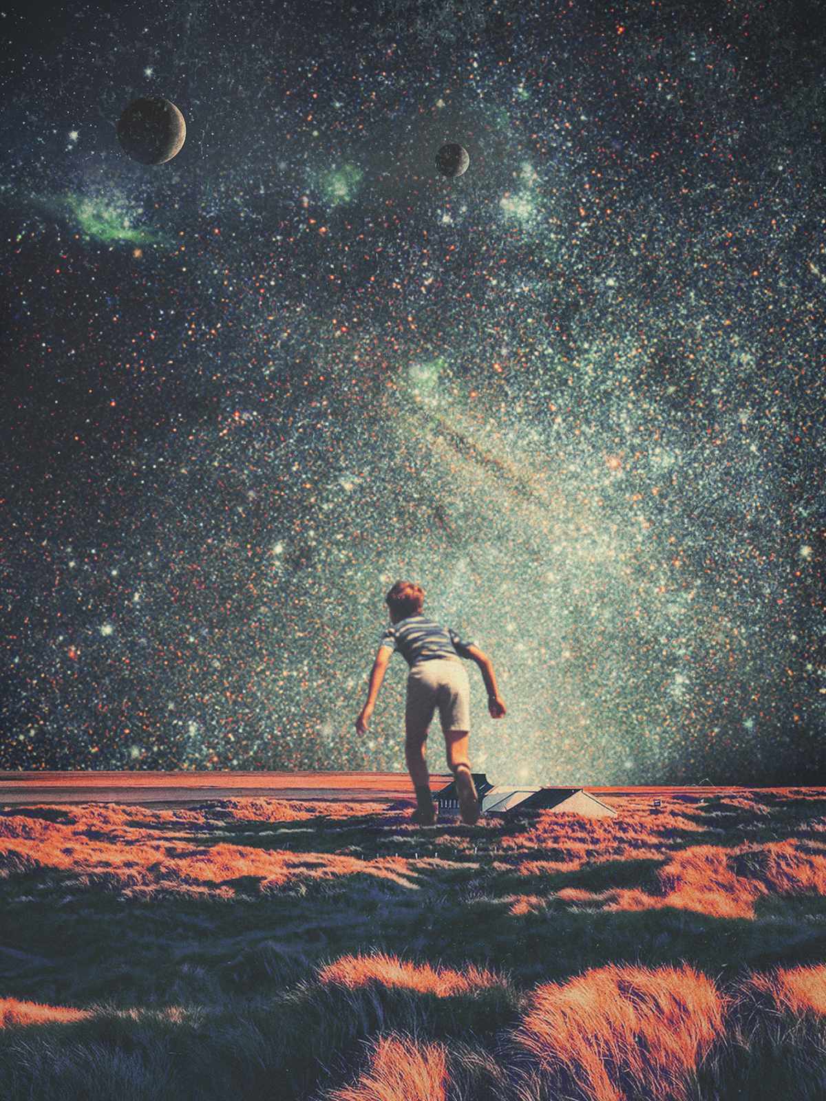 Poster - Barn under Kosmisk Himmel