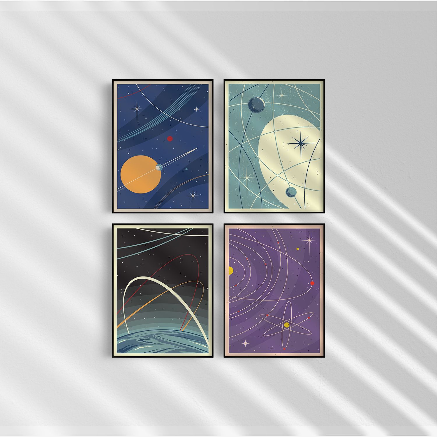 Poster - Kosmisk Abstrakt / Set om 4