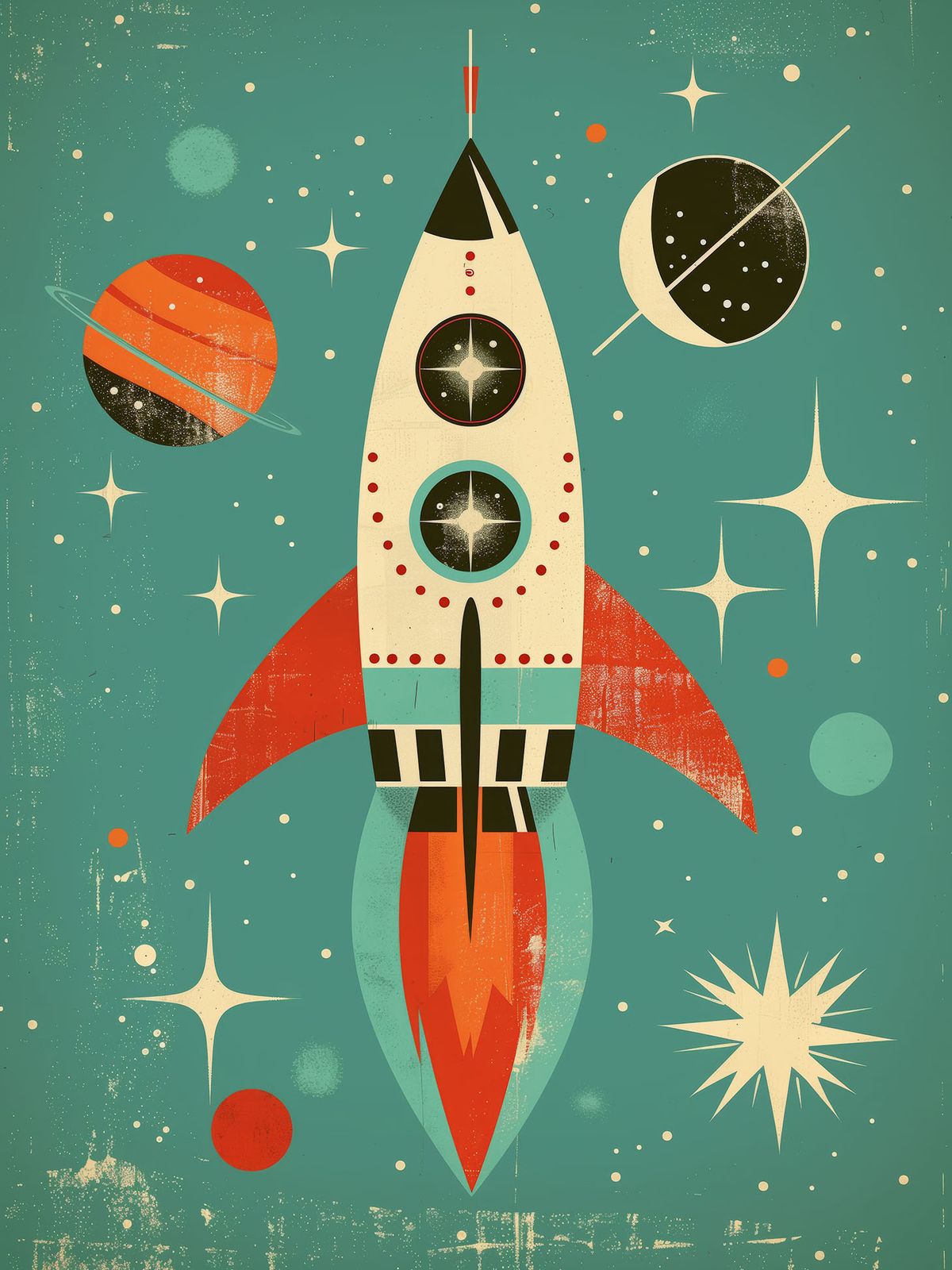 Poster - Retro Raketdesign