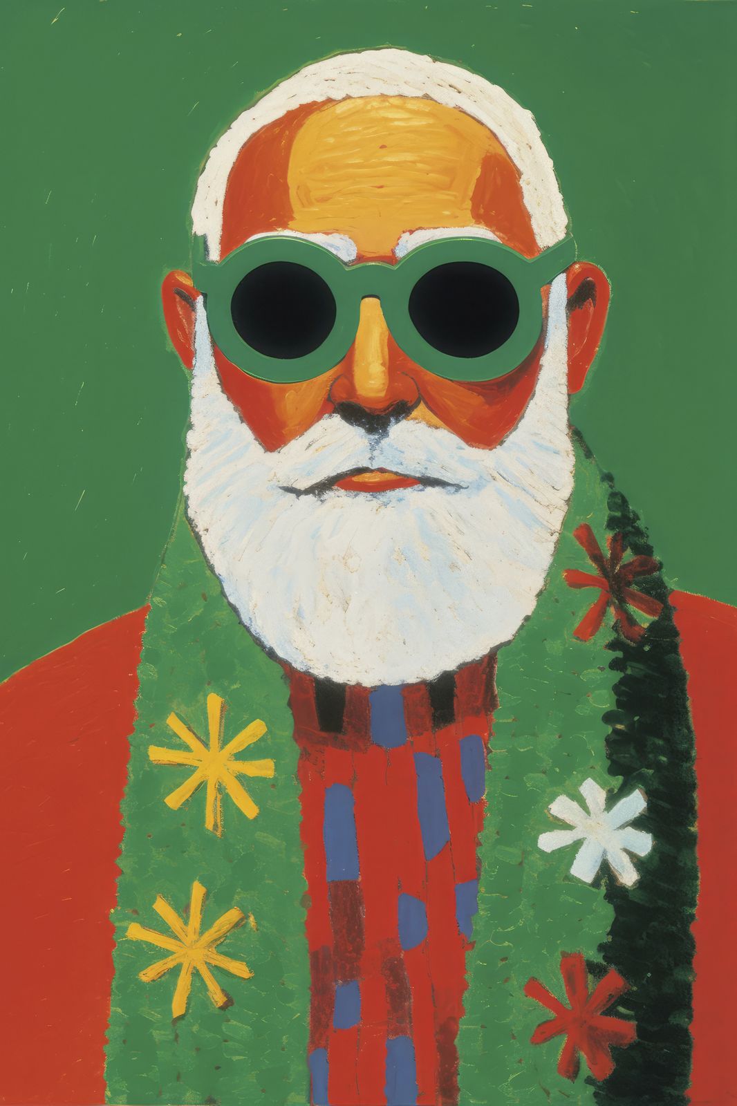 Poster - Jultomte med solglasögon