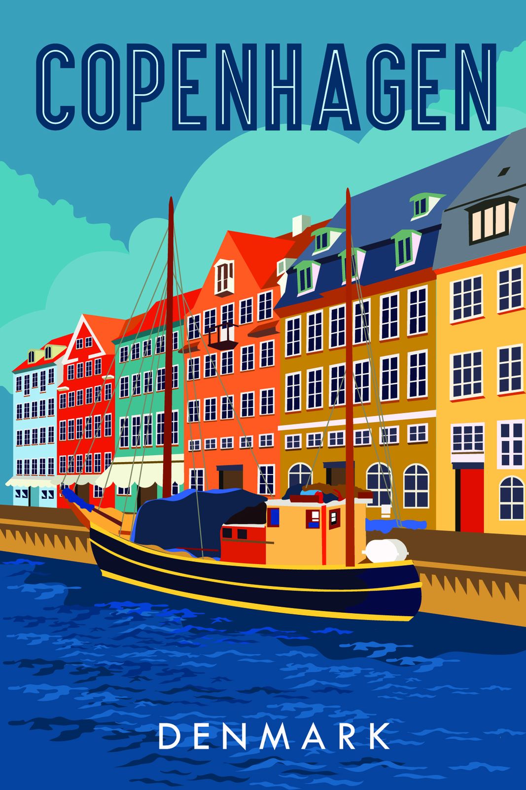 Köpenhamn Danmark Poster