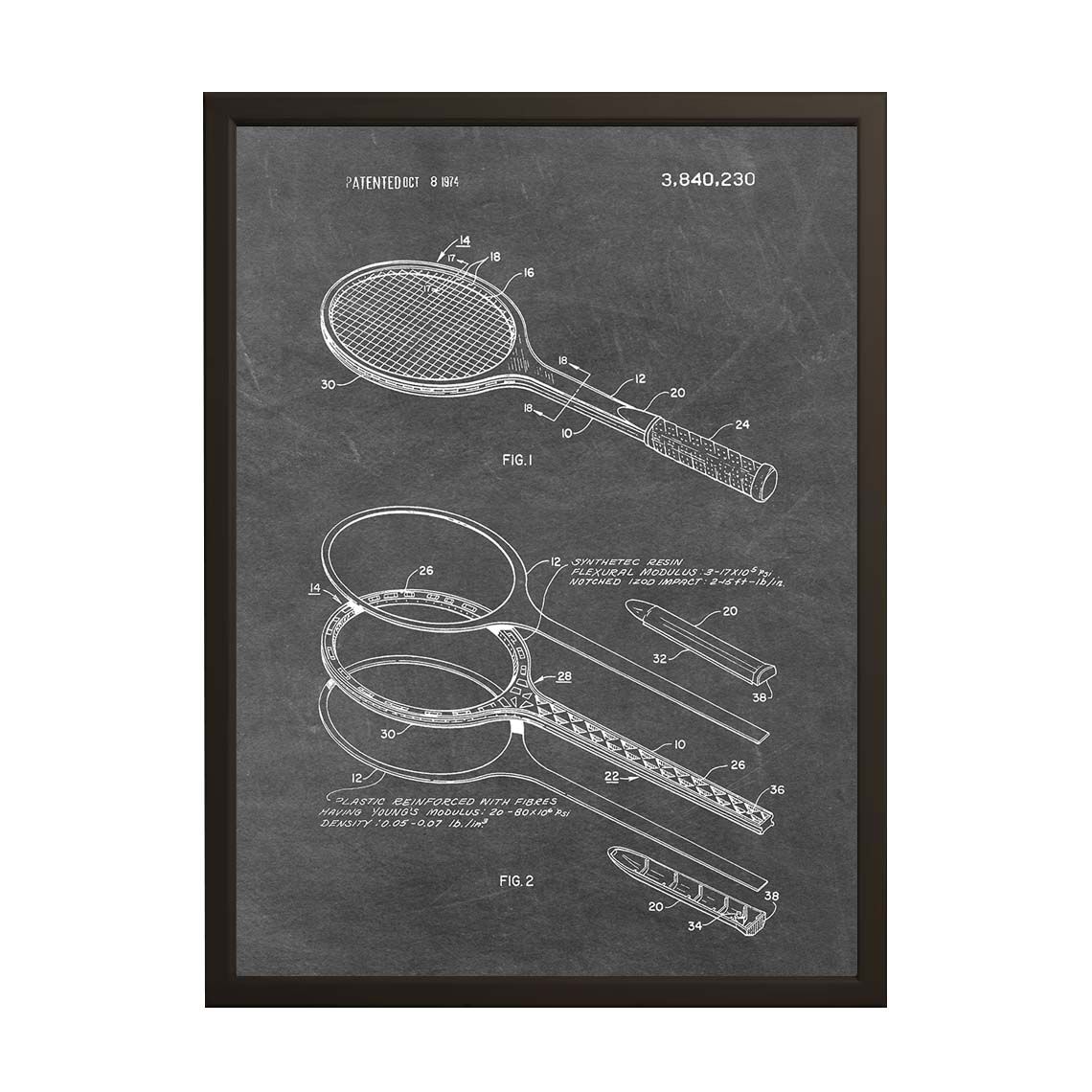 Patentritningsposter - Tennisracket