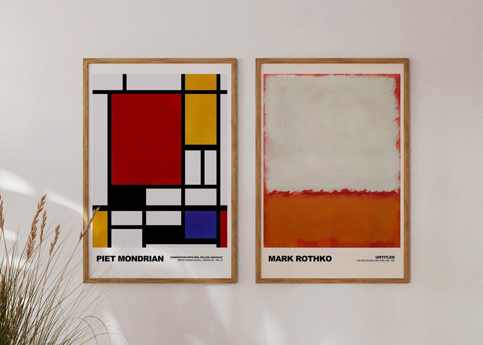 Poster - Mondrian och Rothko-konst / Set of 2