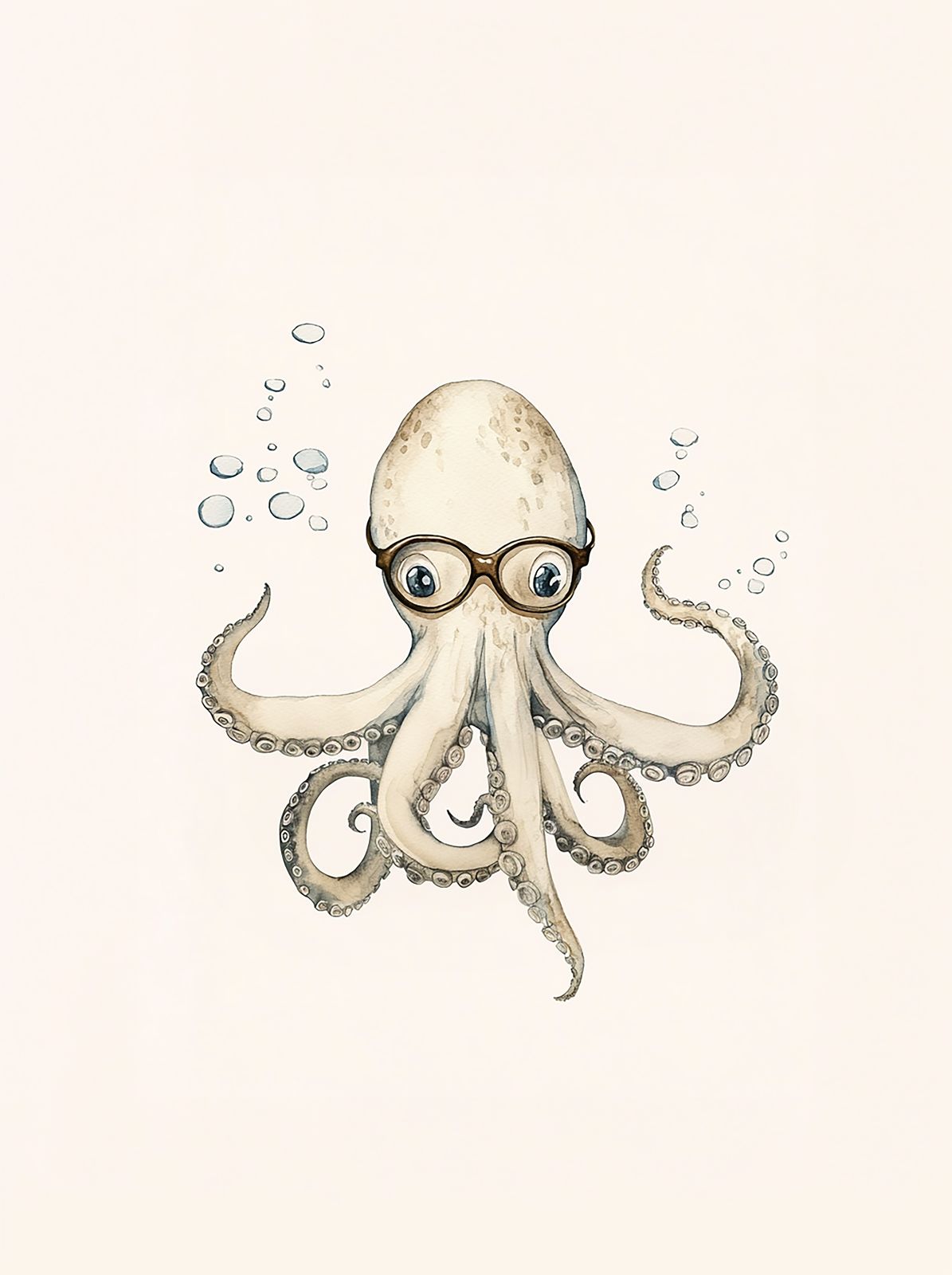 Poster - Bläckfisk Illustration