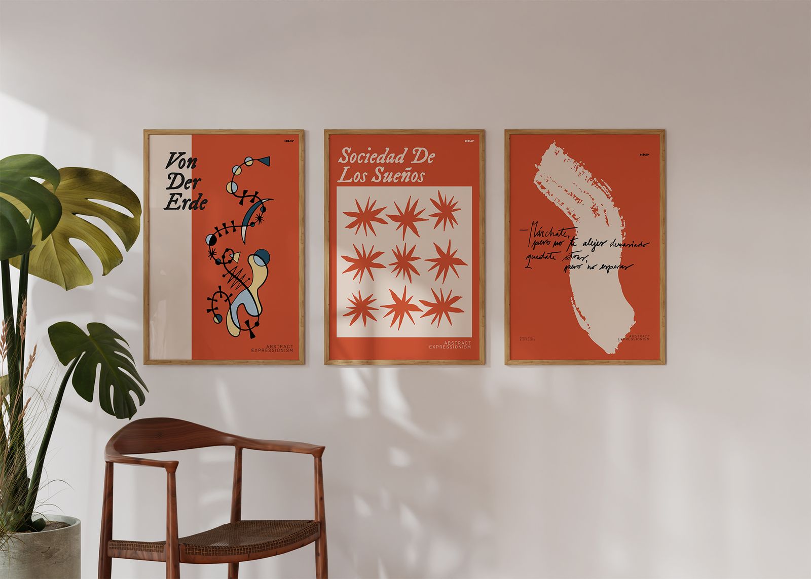 Poster - Abstrakt Expressionism Set om 3