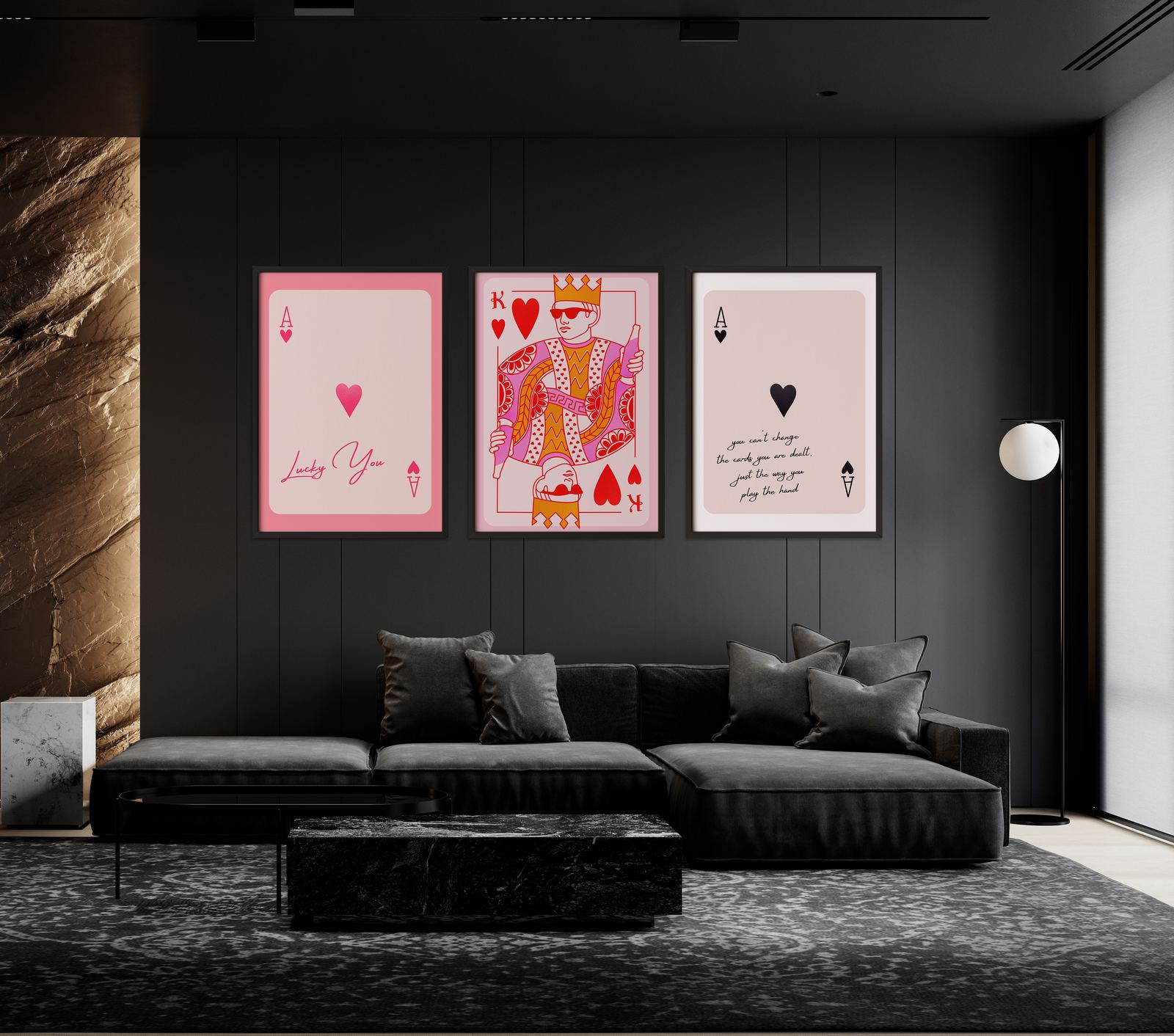 Poster - Spelkort Konst / Set om 3
